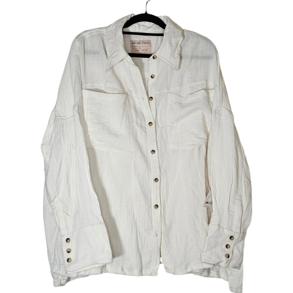 FREE PEOPLE We The Free Cardiff Top in Optic White•Size Medium•NWT - Picture 11 of 12